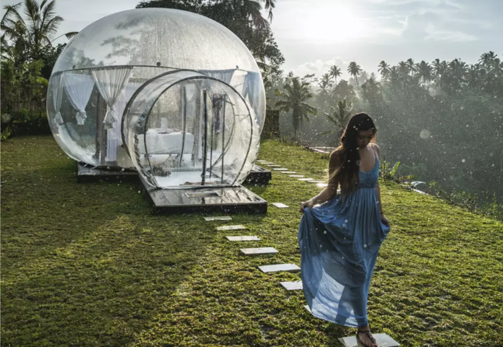 stargazing clear inflatable bubble dome igloo tent